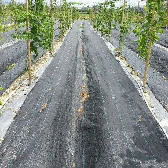Black woven weed control fabric roll